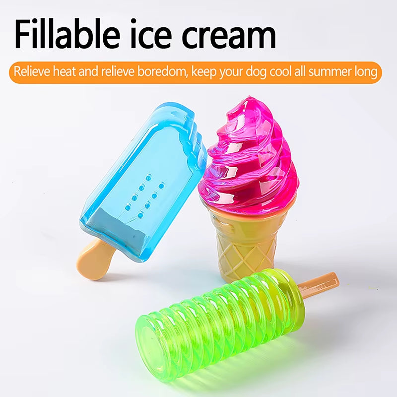 Pet Cooling Chew Toy Reusable Dog Cooling Chew Toys Summer Dogs Cooling Ice Toy Frozen Ice Cream Shape Toys Pet Supplies