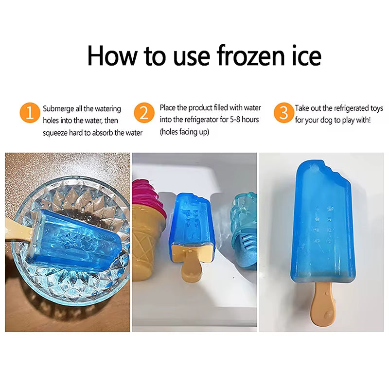 Pet Cooling Chew Toy Reusable Dog Cooling Chew Toys Summer Dogs Cooling Ice Toy Frozen Ice Cream Shape Toys Pet Supplies