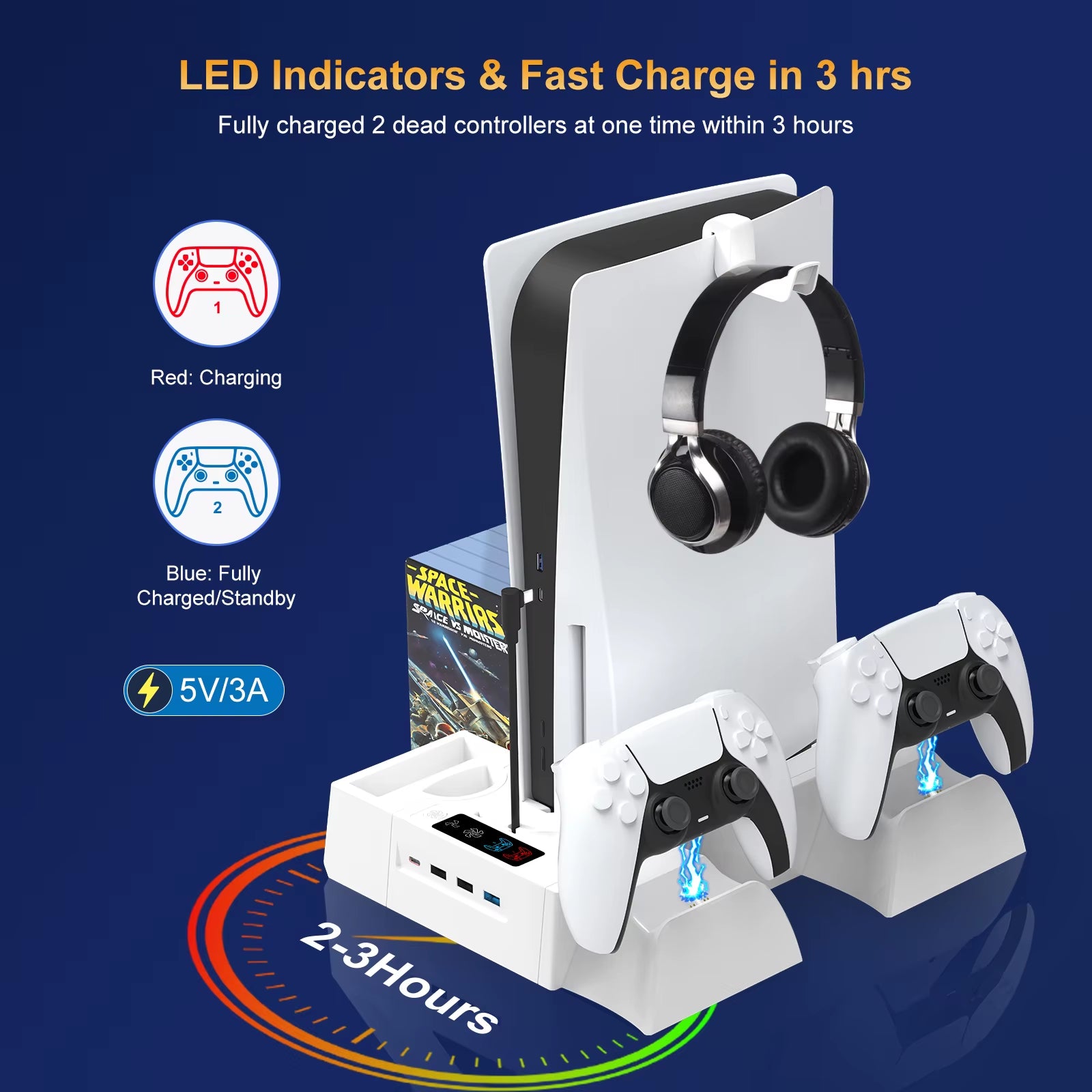 PS5 Cooling Station for PS5/PS5 Slim Disc Digital Console, PS5 Cooling Stand PS5 Slim Cooling Station, PS5 Stand PS5 Accessories