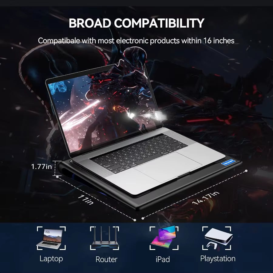 Laptop Cooling Pad 1215.6 Laptop Cooler Gaming Laptop Cooling Stand Wind Speed Adjustable 2 USB Powered Laptop Fan Cooling Pad