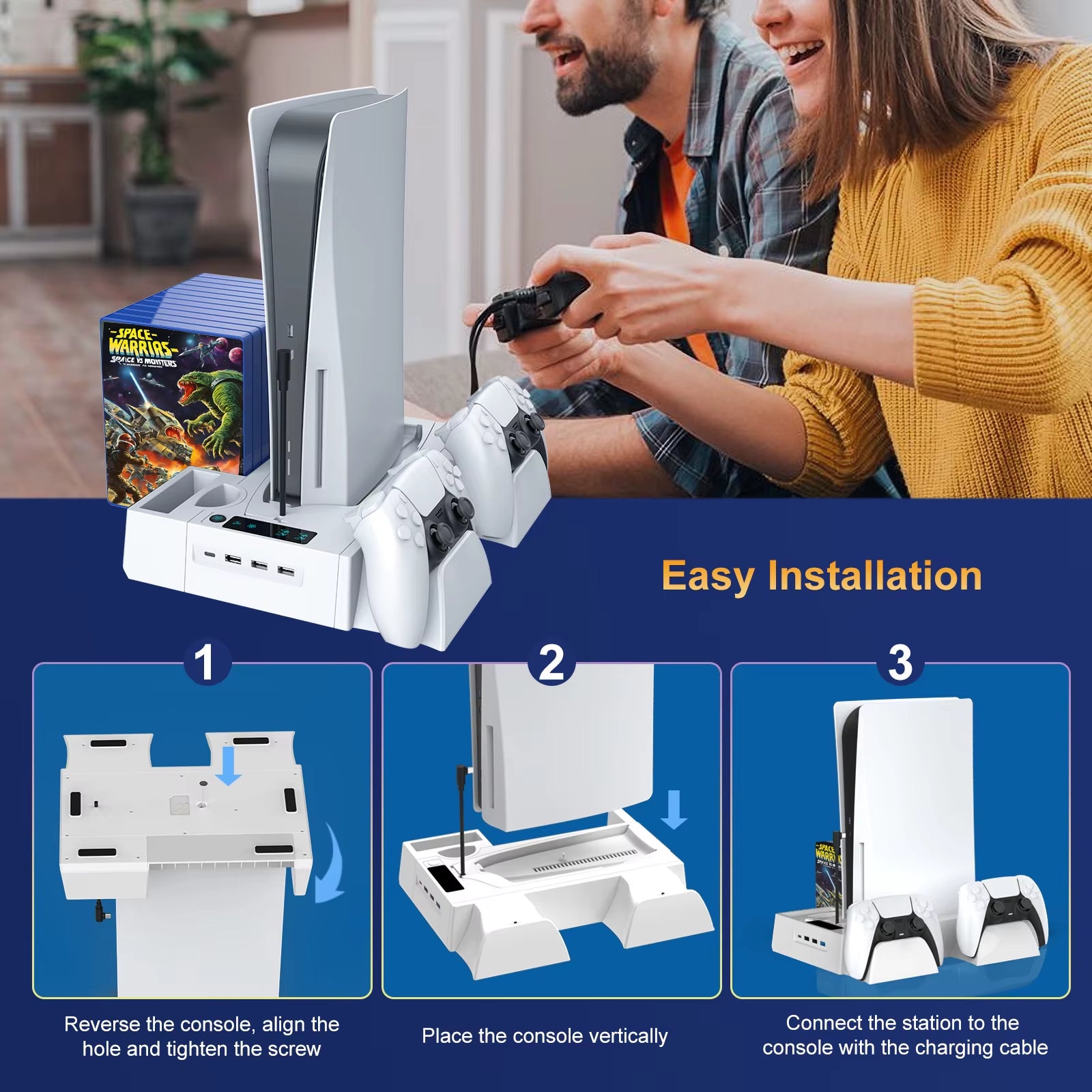 PS5 Cooling Station for PS5/PS5 Slim Disc Digital Console, PS5 Cooling Stand PS5 Slim Cooling Station, PS5 Stand PS5 Accessories