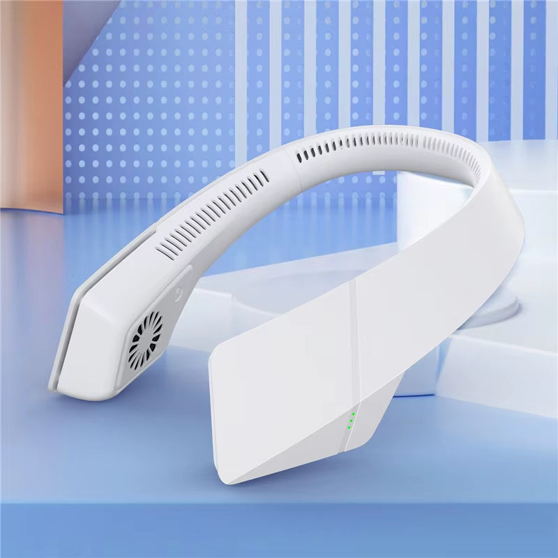 Hanging Neck Fans Type-C Mini Bladeless Fan USB Rechargeable Fan Mute for Sports Leafless Air Cooler Wearable Neckband