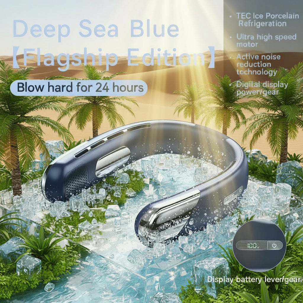 Portable Neck Fans for Outdoors Sports Rechargeable USB Mini Air Conditioner Fan Bladeless Neck-Hanging Cooling Fan Air Cooler